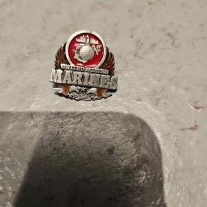 Marines Lapel Pin and American Flag Lapel Pin Hat Pin Set of 2